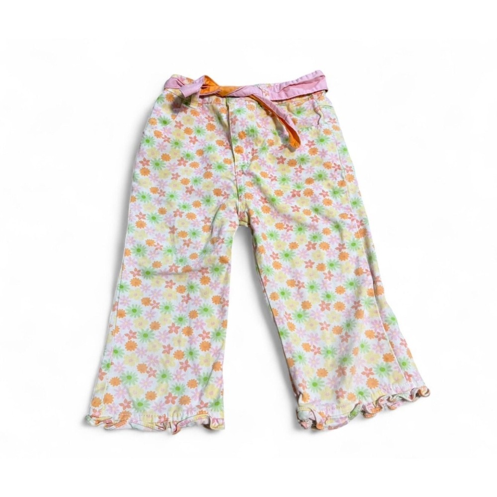 Y2K girls floral cropped pants